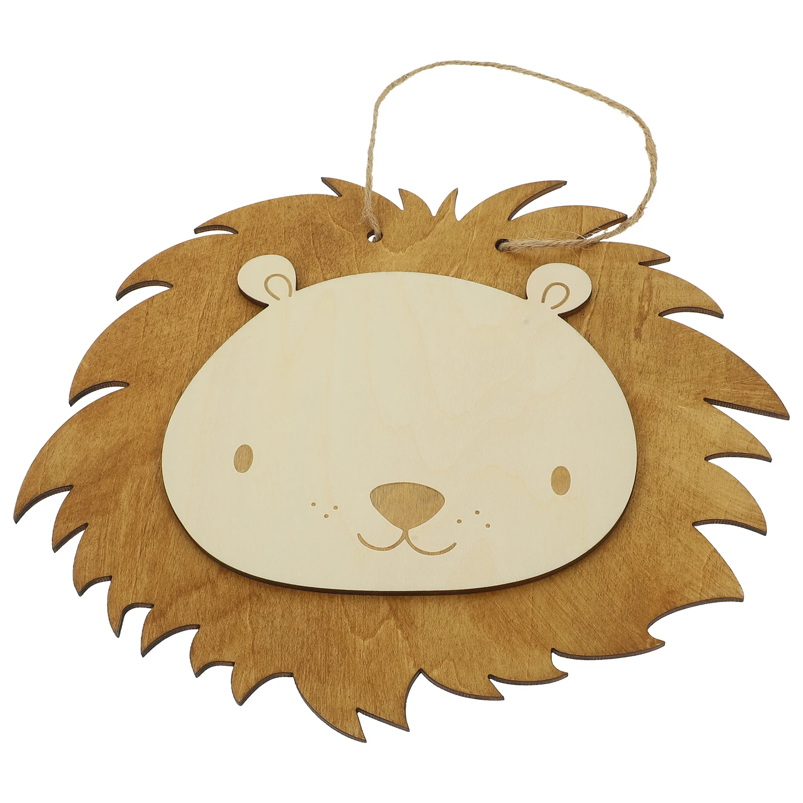 

Wooden Lion Wall Art Pendant Ornament Decorative Hanging for Bedroom Cartoon Sign