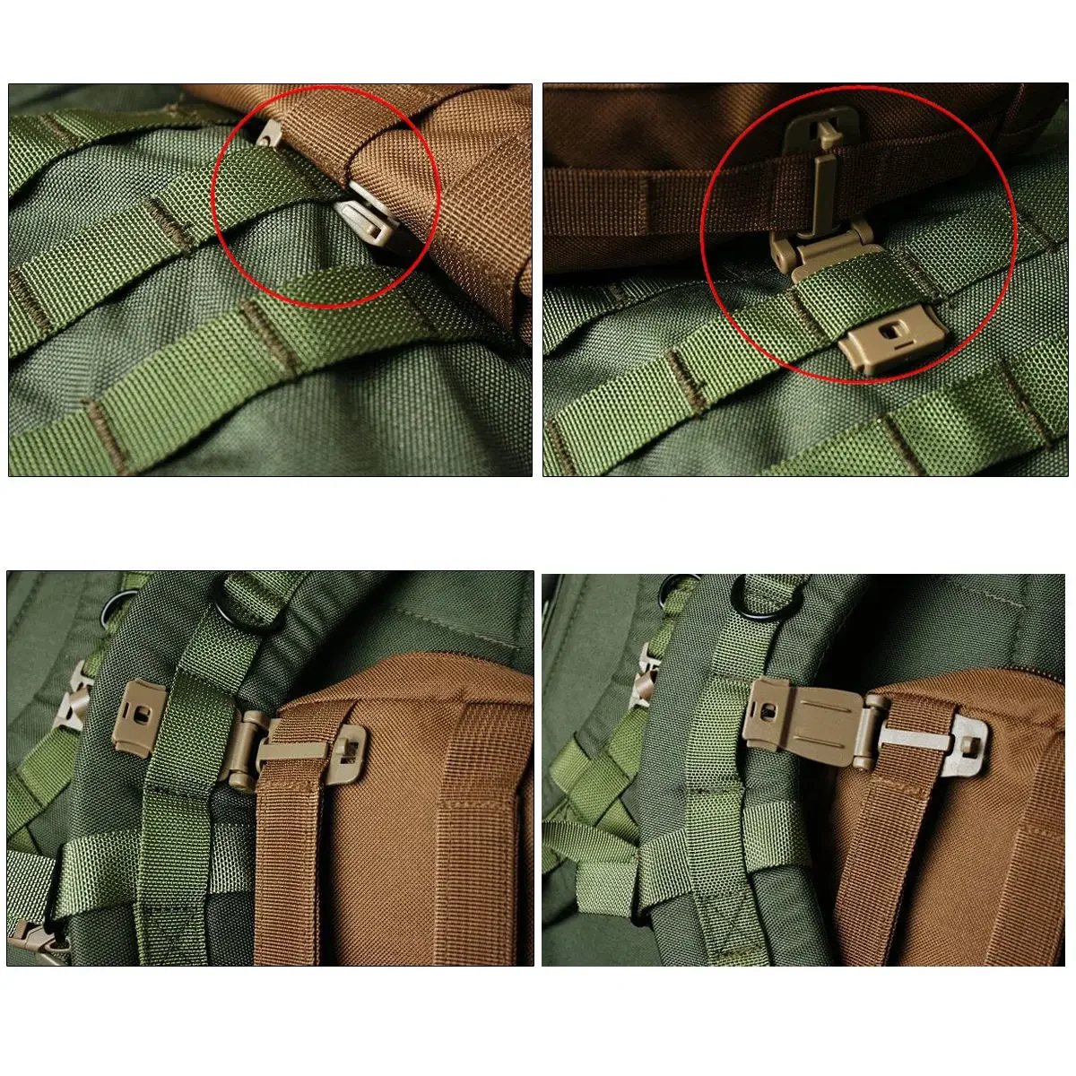 5 Pcs/lot 30mm Molle Webbing Strap Tactical Backpack Bag Connecting Buckle Clip Carabiner Clasp EDC