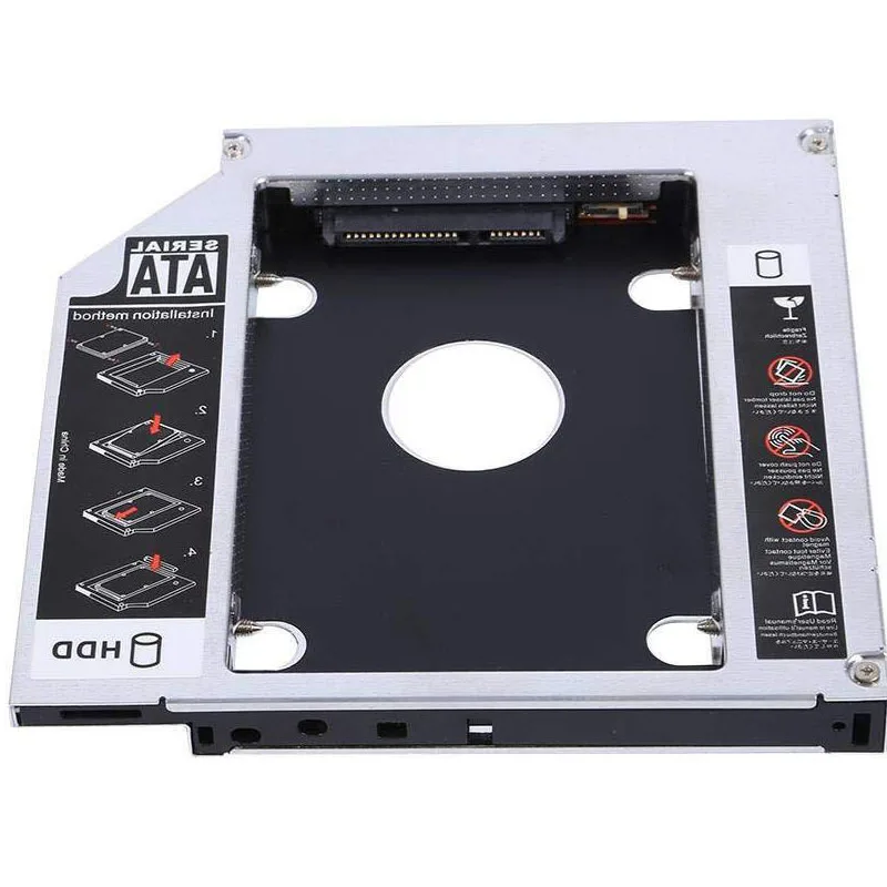 Alumínio 9.5 mm 12.7 mm 2nd segundo Hdd Caddy Sata 3.0 Caixa do Case para 2.5 Ssd Dvd Cd-rom Gabinete Adaptador Disco Rígido Unidade Portátil - Imagem 2