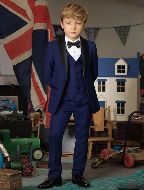 Classic Boys Suits For Wedding Navy Blue Kids Formal Suits Costumes  Children's Party Blazer Clothes 2023 (Jacket+Pants+Vest)