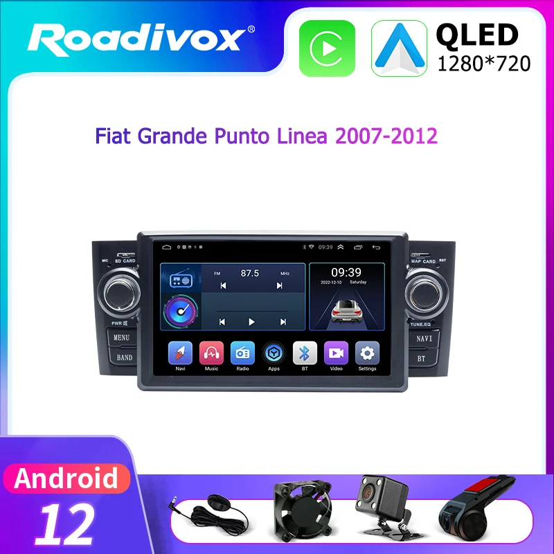 Android 11.0 Autoradio Video Lettore Gps Per Fiat Grande Punto Linea 2007-2012 Multimedia Autoradio Stereo Video Navigation 2 Din