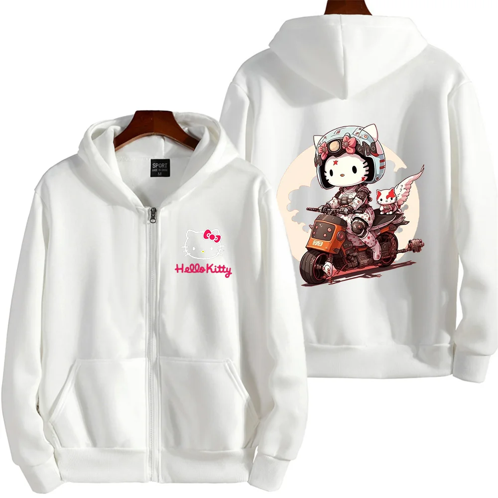 

Kawaii Hello Kitty casual cute print unisex hoodie spring and autumn Sanrio cartoon casual sports street print hoodie