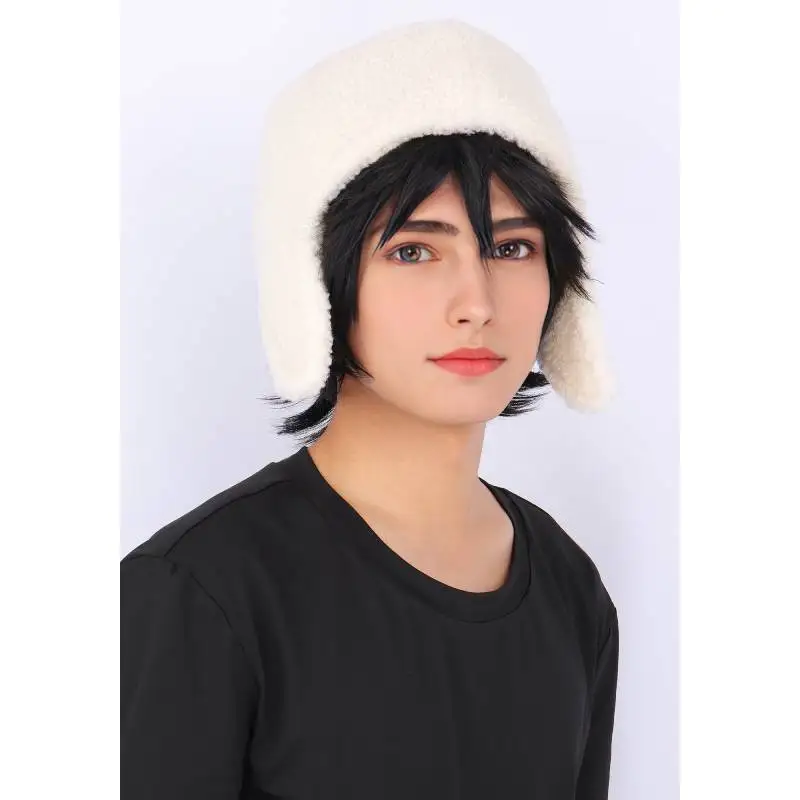 DAZCOS Fyodor Cosplay Hat White Fleece Ushanka Hat Bungo