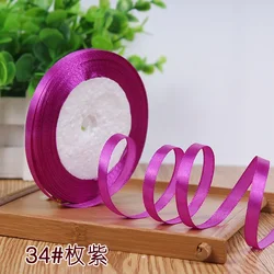 Luxurious Silk Satin Ribbon - 25 Yards of 1/4'' Single Face for Elegant Decor & Crafting (Rose purple)