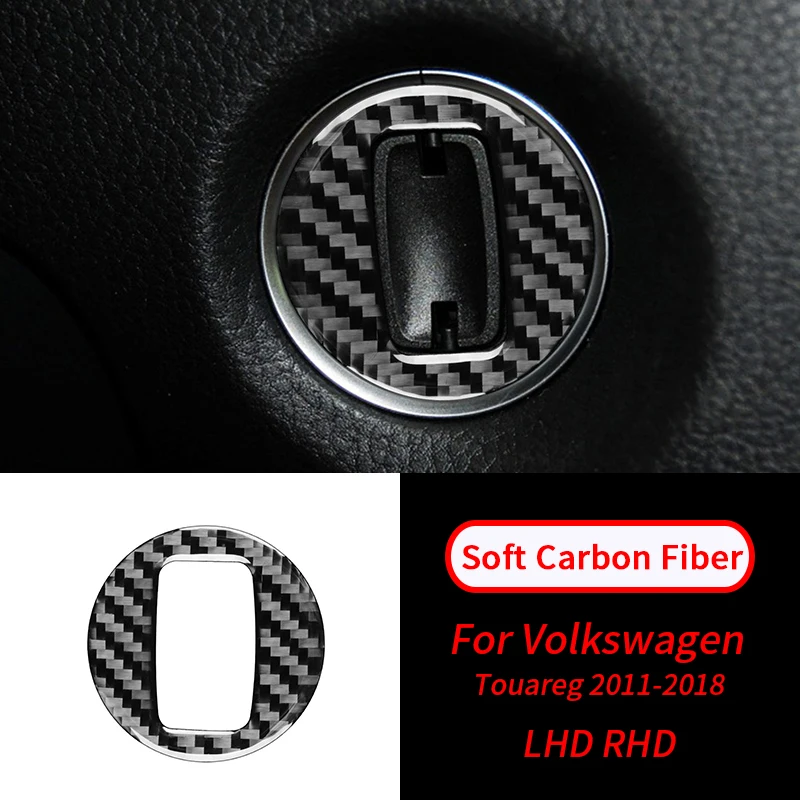 

For VW Touareg 2011-2018 Soft Carbon Fiber Key Hole Ring Sticker Trim Car Interior Accessories Car Interior Supplies