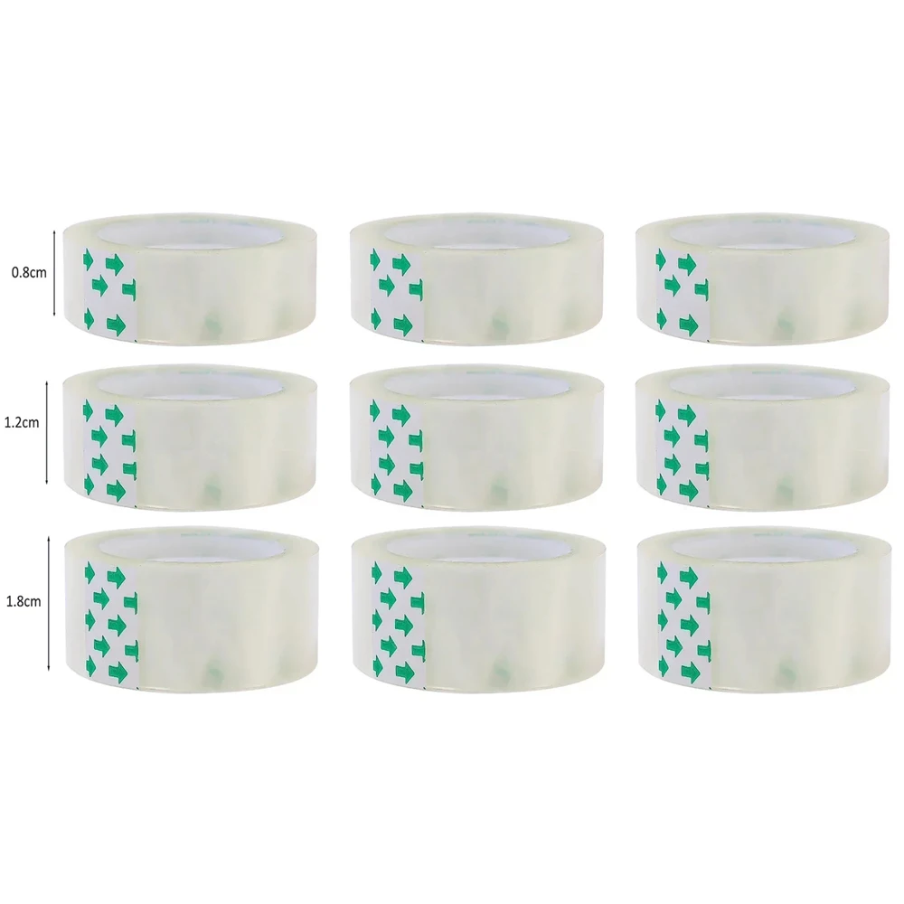 Clear Transparent Adhesive Tape – Multipurpose Rolls for Gift Wrapping, Packing, Home, Office, and School Use