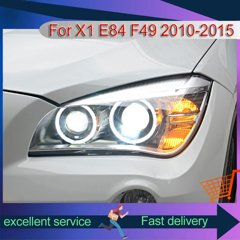 

Automotive Headlight For BMW X1 E84 F49 2010-2015 Modified LED Angel Eye DRL Lens Xenon Front Lamp Assembly Car Accessories