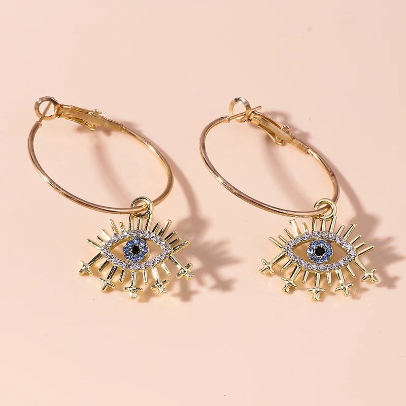 Gothic Hohl Traum Catcher Ohrringe Einfache Retro Türkische Glück Blue Eye Feder Blatt Hexe Pagan Ohrringe für Frauen Schmuck – Detail 22