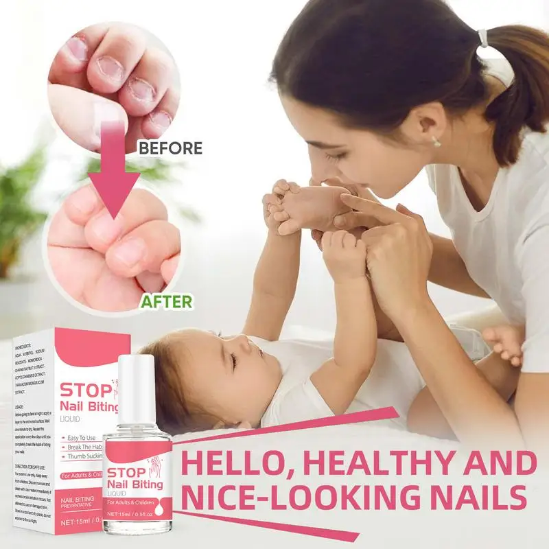 new15ml Liquid To Stop Nail Biting 0.5fl oz Anti Bite Nail Polish Anti Nail Biting For Kids Care For All Ages Stop Thumb Sucking