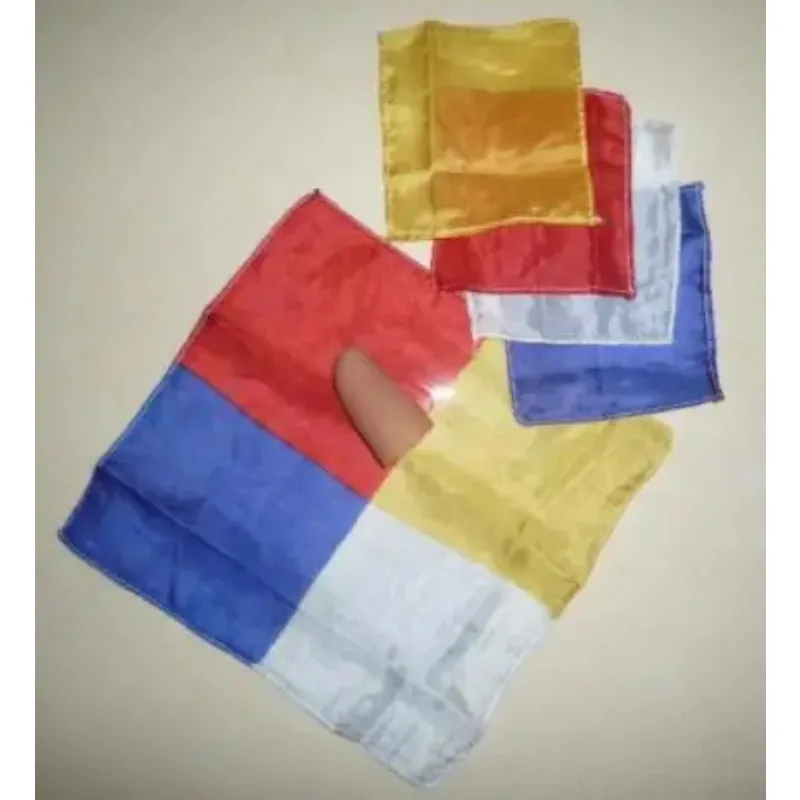

Thumb Tip Blendo Silk Magic Tricks Handkerchiefs Four Silk Joined Into One Magia Stage Illusions Props Gimmick Mentalism