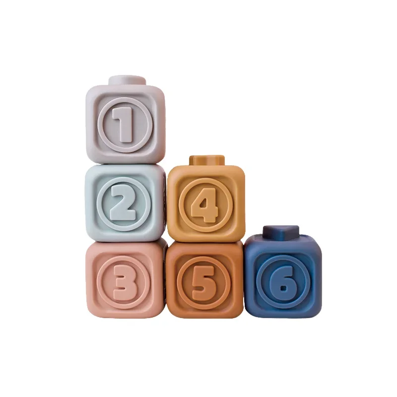 كتلة لعبة لينة سيليكون مكعبات لينة التراص برج حمام...