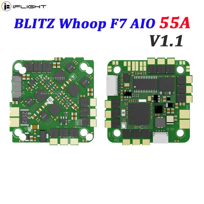 

iFlight BLITZ Whoop F7 2-6S 55A AIO V1.1 DJI O3 Board Flight Controller/ESC with 25.5*25.5mm Mounting pattern for FPV Drone