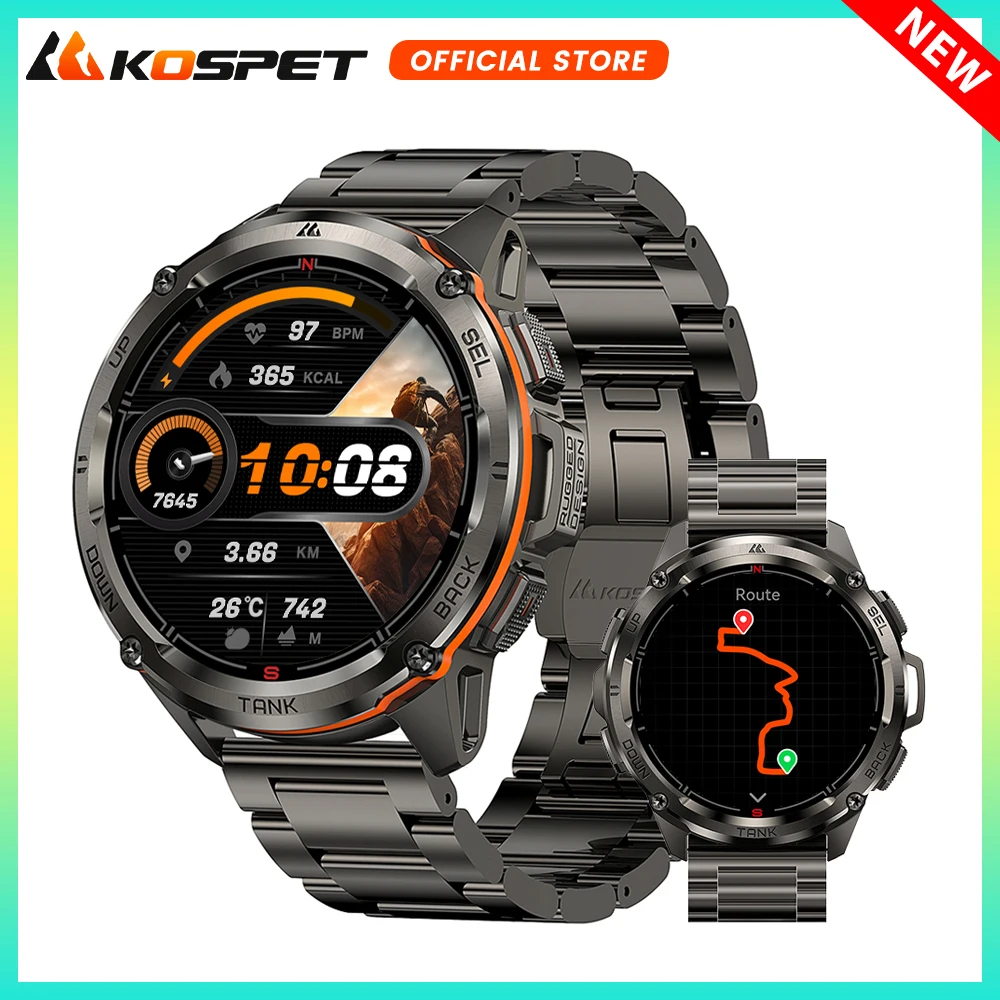2025 新 KOSPET タンク T3 ウルトラ GPS スマート腕時計男性用スマート
