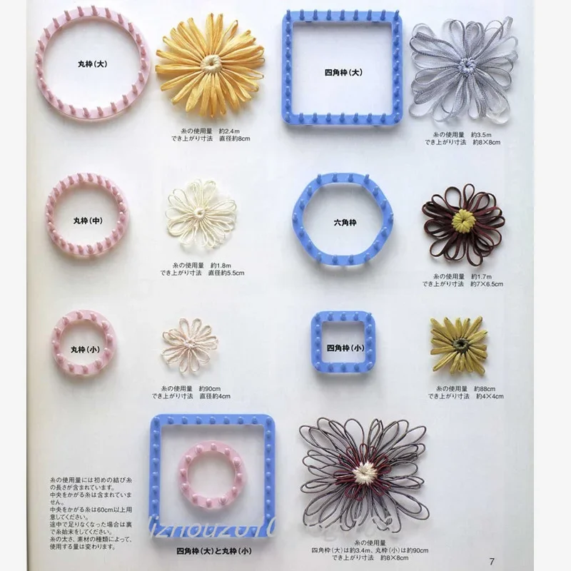 Knitting Ball Making Machine Yarn Weaving Tools Flower Mesh Square Shape Flower Making Machine 6 / Set Yarn Knitting