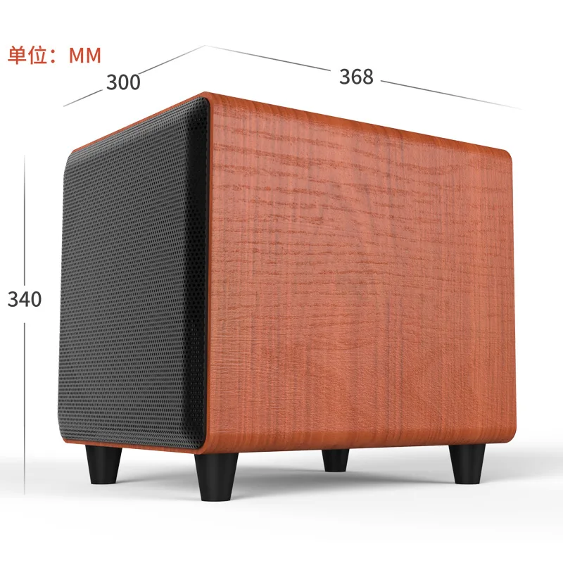 IBASS M10D 10-inch Wooden Active Subwoofer Speaker 300W High Power Powerful Heavy Bass Multimedia Music Center Audio Speakers