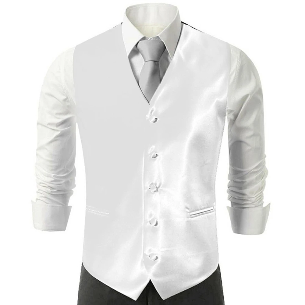 Tops Mens Vest Office Outdoor Polyester Slim Fit Soft Waistcoat Wedding Suit Appointments Business Comfortable