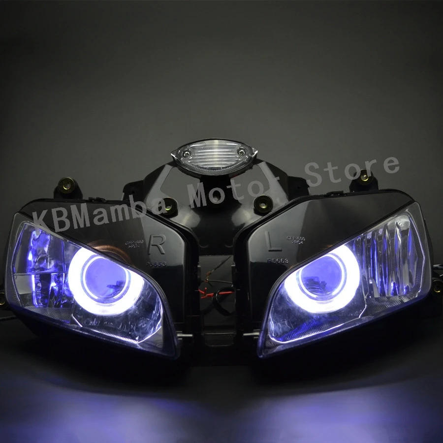 

Motor Modified Angel Demon Eyes Headlight DRL Projector LED Head Light Assembly Headlamps Fit For Honda CBR600RR F5 2003-2006