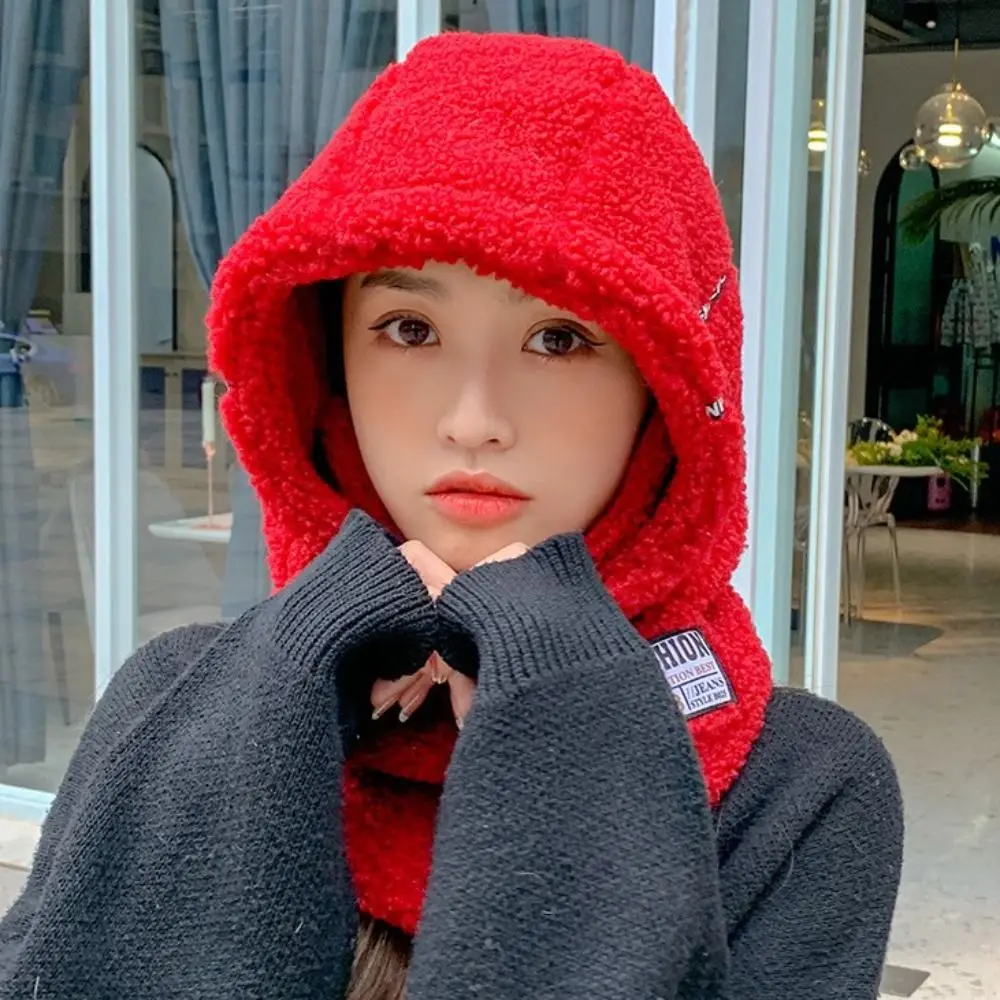 Winter Beanies Keep Warm Headwear Hat Female Skiing Face Ear Protection Cycle Windproof Cold Proof Skullcap With Neck Collar 6