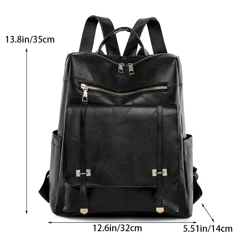 Womens Backpack Vintage Women's Bag Large Capacity Leather Daily Commute Travel