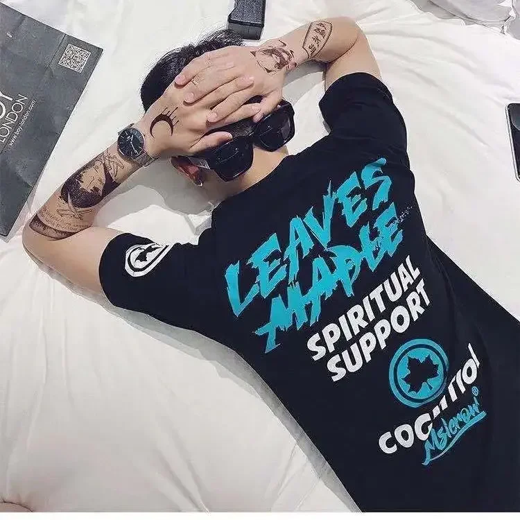 thumbnail image 1 of Camiseta de manga corta de verano con gráfico de Katoen para hombre, camisetas de anime para hombre, ropa de calle estampada, ropa genial con alfabeto Kpop, 1 of 5