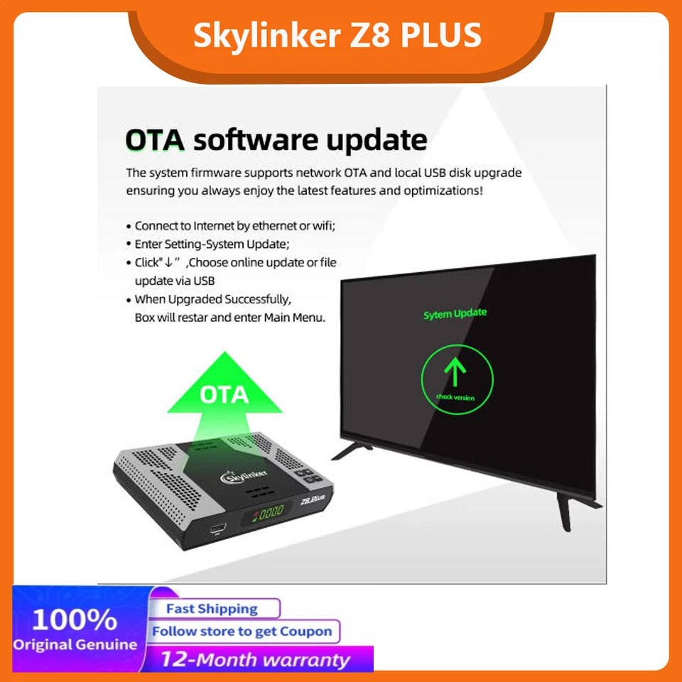 2025 Skylinker Z8 PLUS 4K Android 9.0 DVB-S2 T2 Hybrid TV Box 5G