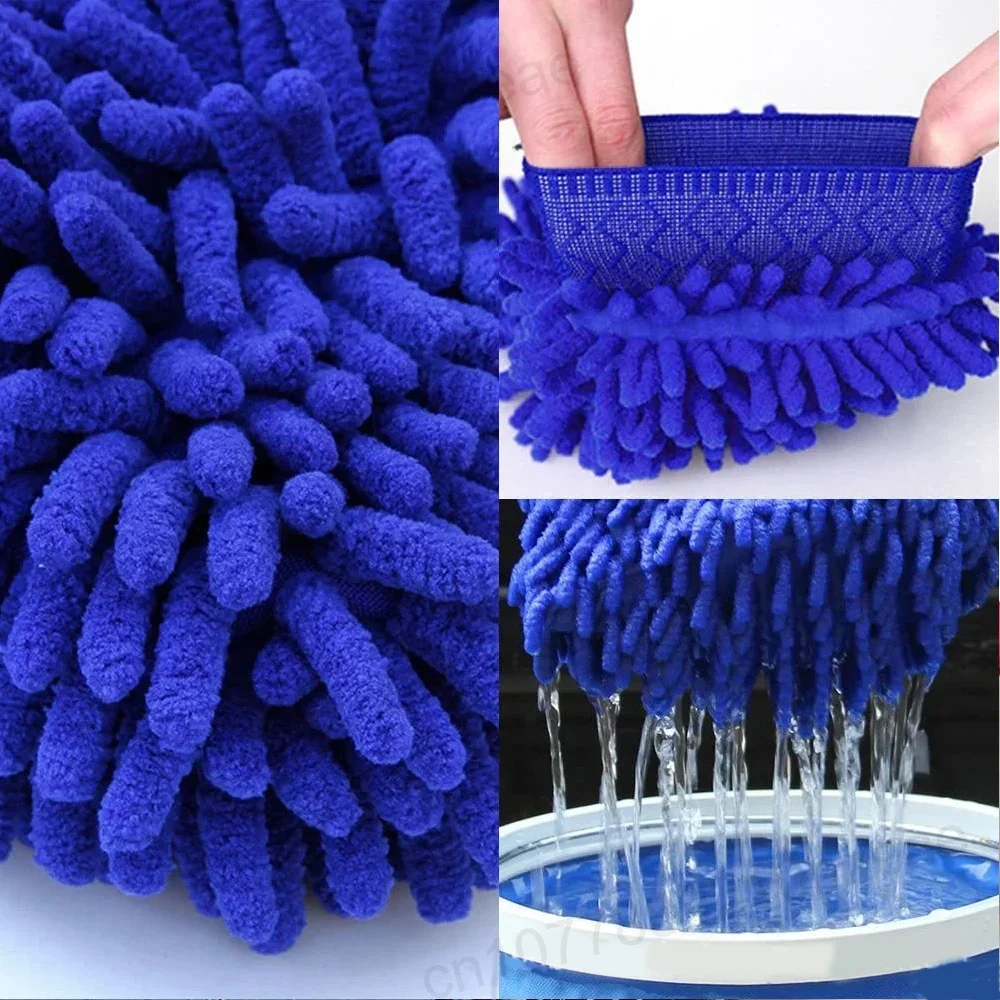 Microfiber Gloves 1/5pcs Car Wash Gloves Ultra Absorbent Wash Car Sponge scratch Free Microfiber car cleaning Tool