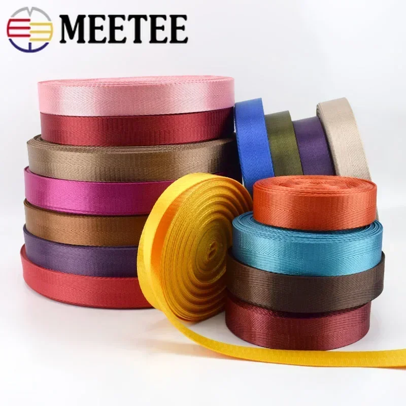 Solid Color Nylon Webbing Ribbon - 5 Meters, 1mm Thick, Multiple Width Options for DIY Projects and Sewing Accessories