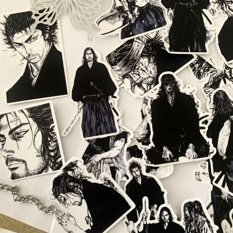Anime Vagabundo Adesivos Miyamoto Musashi Sasaki Kojirou Preto Branco Estilo Manga Bonito Ipad Laptop Caixa do Telefone Presente Decoração - Imagem 3