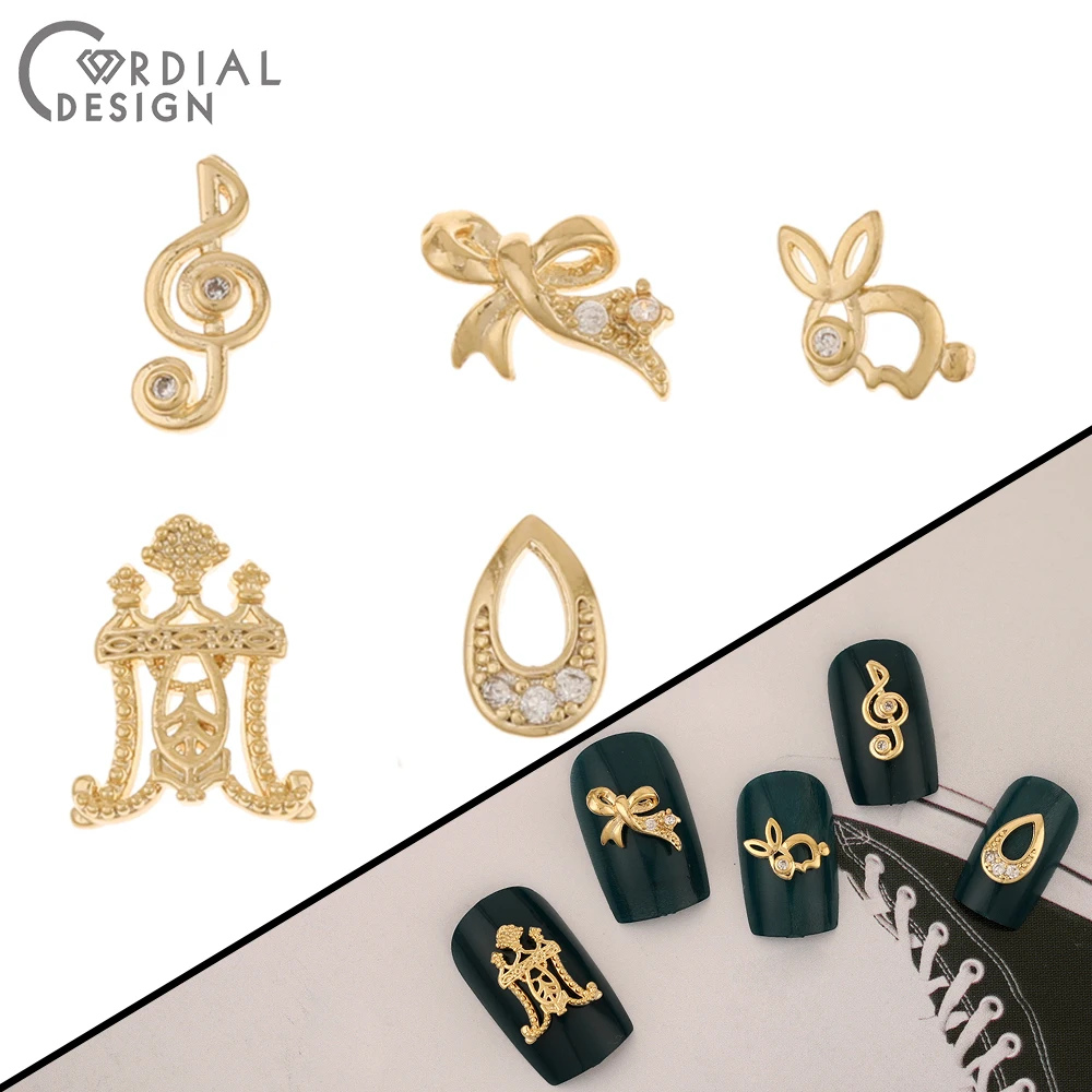 Cordial Design 50Pcs Jewelry Findings & Components/Multi Shapes/Cubic  Zircon/Genuine Gold Plating/DIY Fingernail Accessories - AliExpress