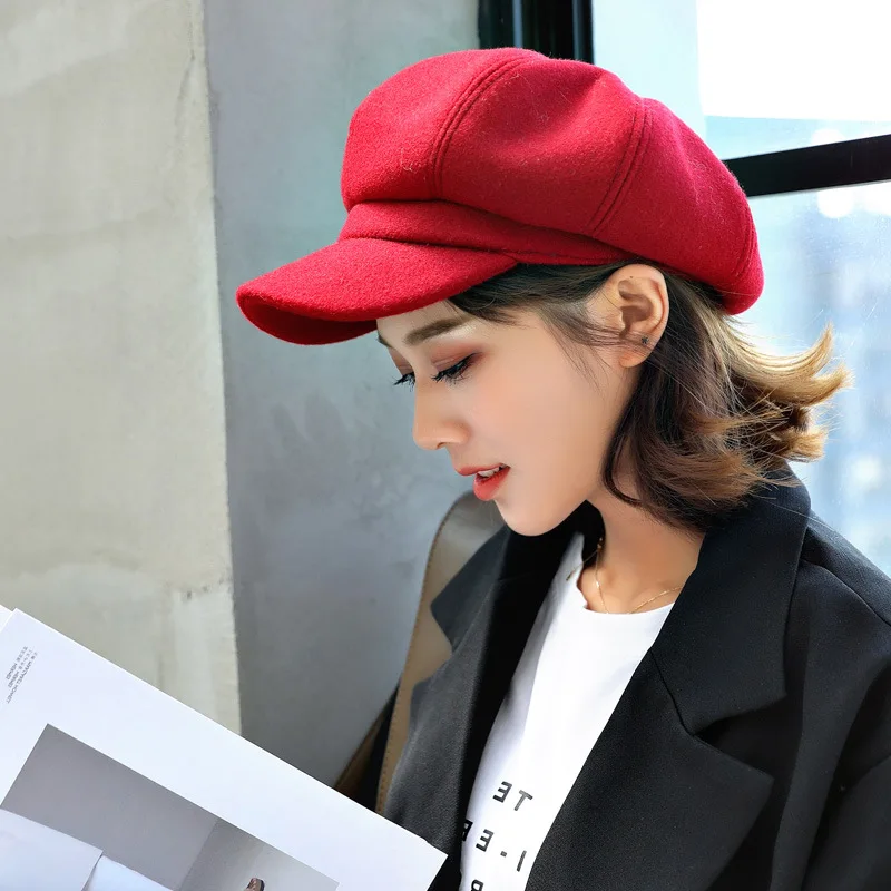 

Newsboy Caps Women Autumn Winter Beret Cap Octagonal Beret Driving Hat Female Sunscreen Hats Painter Tour Cap Gorras