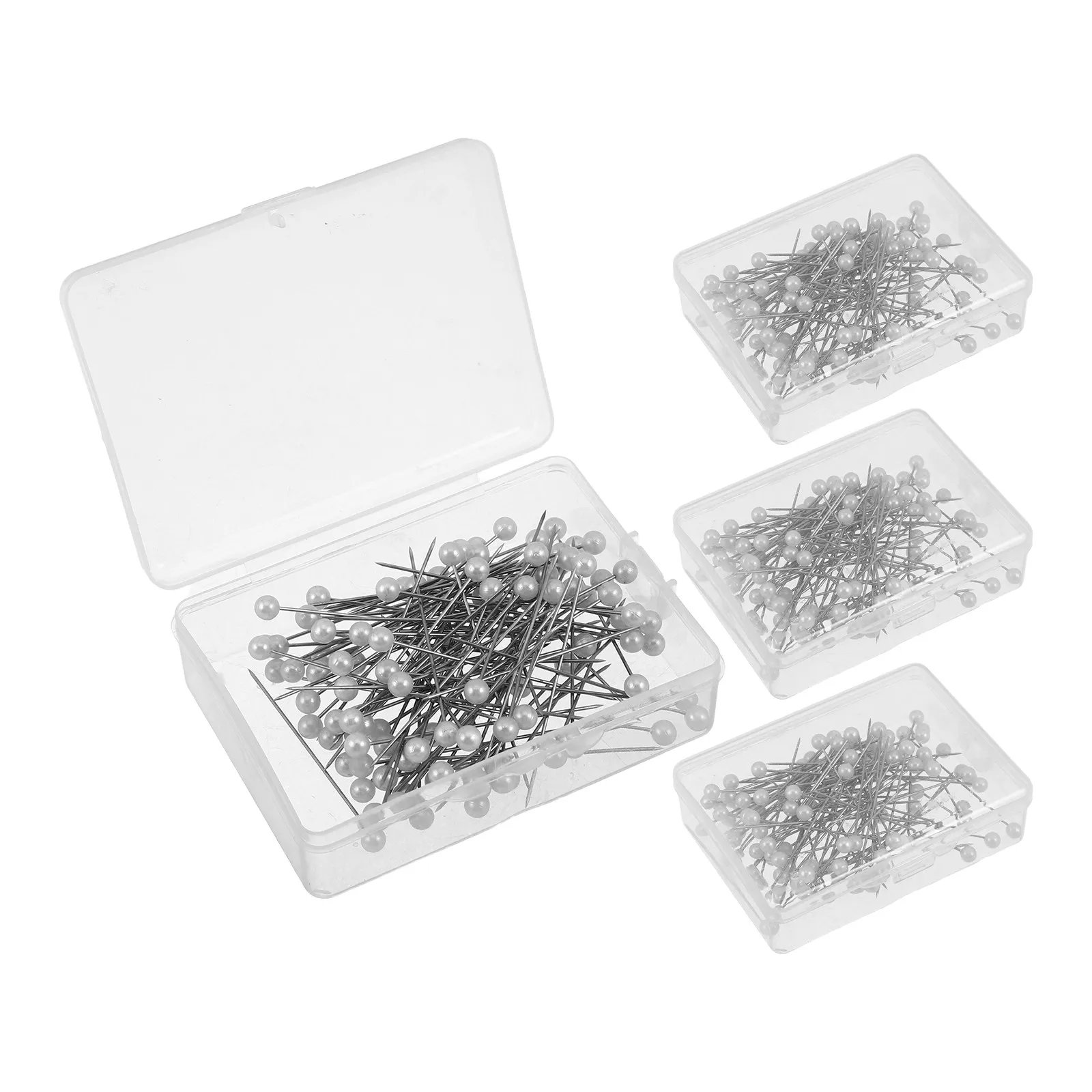 400개 실버 맵 푸시핀 라운드 헤드 스테인리스 포인트 썸 탭 코르크 보드 게시판 사무실 DIY 학교 패브릭 마킹용