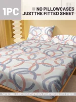 1 Simple modern Circles Geometry printed matte Fitted Sheet, bedroom printed bed cover, bedding (excluding pillowcases) 2