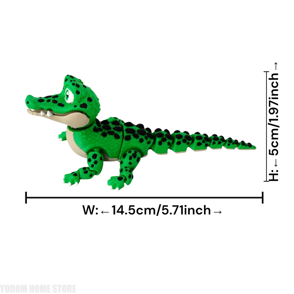 3D 프린팅 귀여운 악어 다관절 가동형 거실 홈 데스크 장식 어린이 선물 홈 장식 액세서리