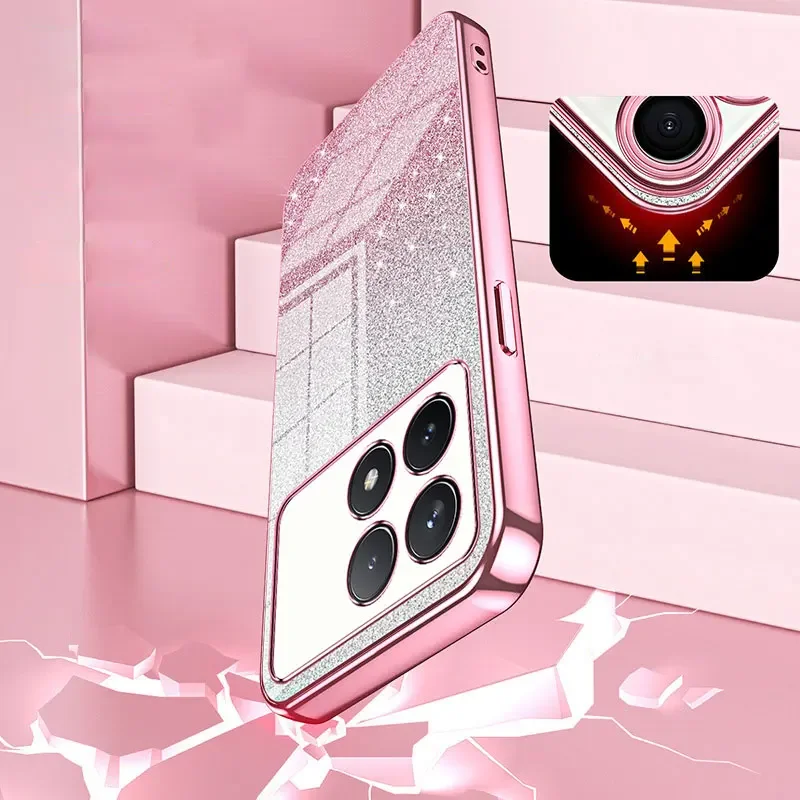 Luxury Glitter Shiny Shockproof Soft Silicone Plating Transparent Phone Case