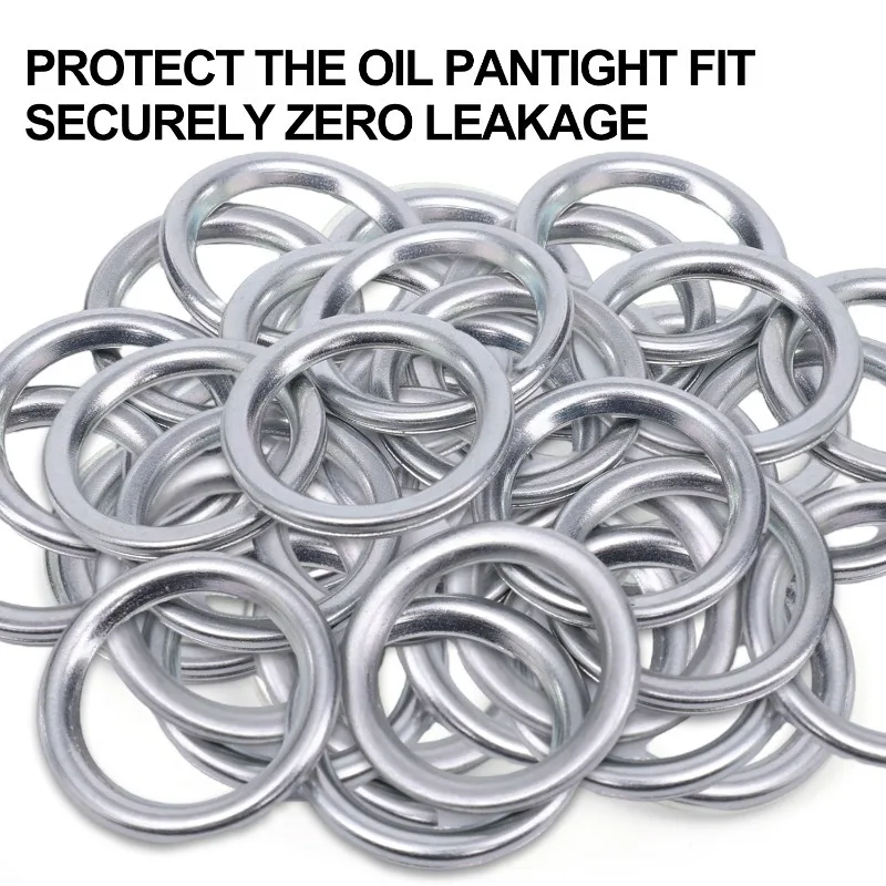 10Pcs For Hyundai Volvo Mitsubishi Oil Drain Plug Gasket 14mm Car Sealing Oil Drain Plug Auto Replaceable Accessories MD050317 Oil Drain Plug Gasket Oil Drain Plug Seal Washer