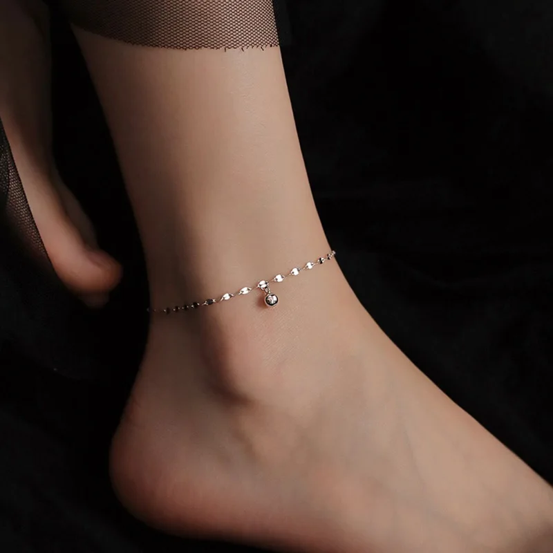 Cavigliera Bracciale Piede, 100% Argento Sterling 925 Cavigliere Corona per Donna Gioielli Piede Estate Spiaggia Sandali a Piedi Nudi Bracciale sulla Gamba Caviglia Femminile