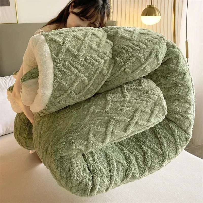 

Winter New Super Thick Warm Blanket for Bed Artificial Lamb Cashmere Weighted Blankets Soft Comfortable Warmth Quilt Comforter