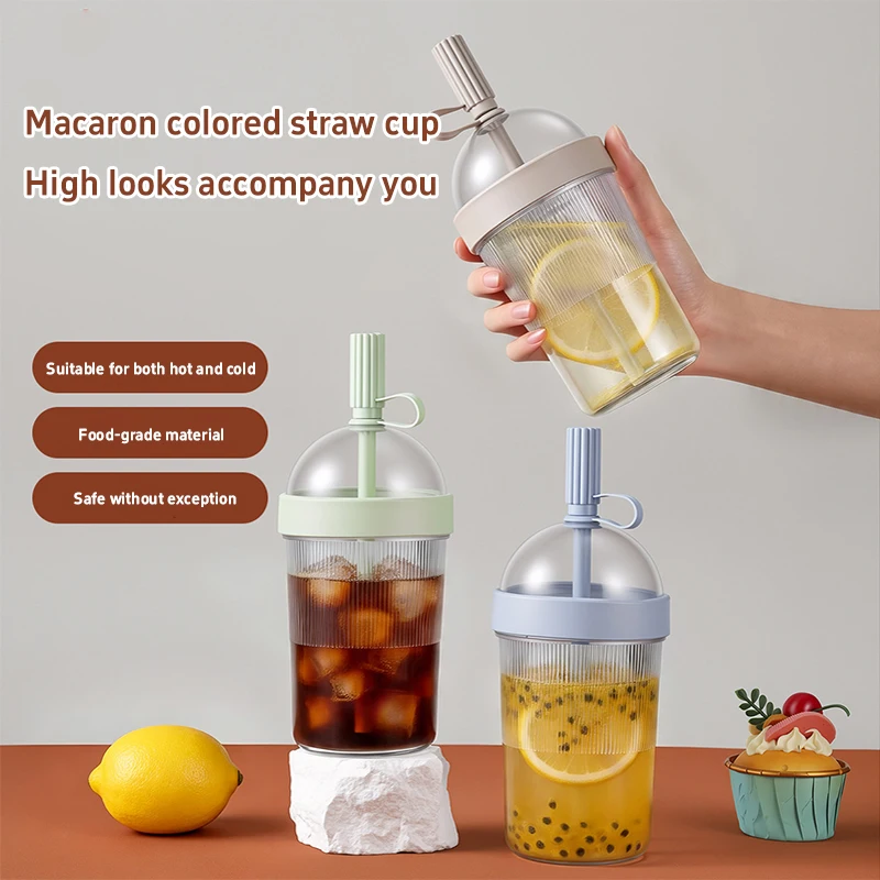Coffee Cups With Lids Reusable 17oz Drinkware With Lid And Straw Cold Drink Tumbler For Women Men Travelers Home Office Travel - 4