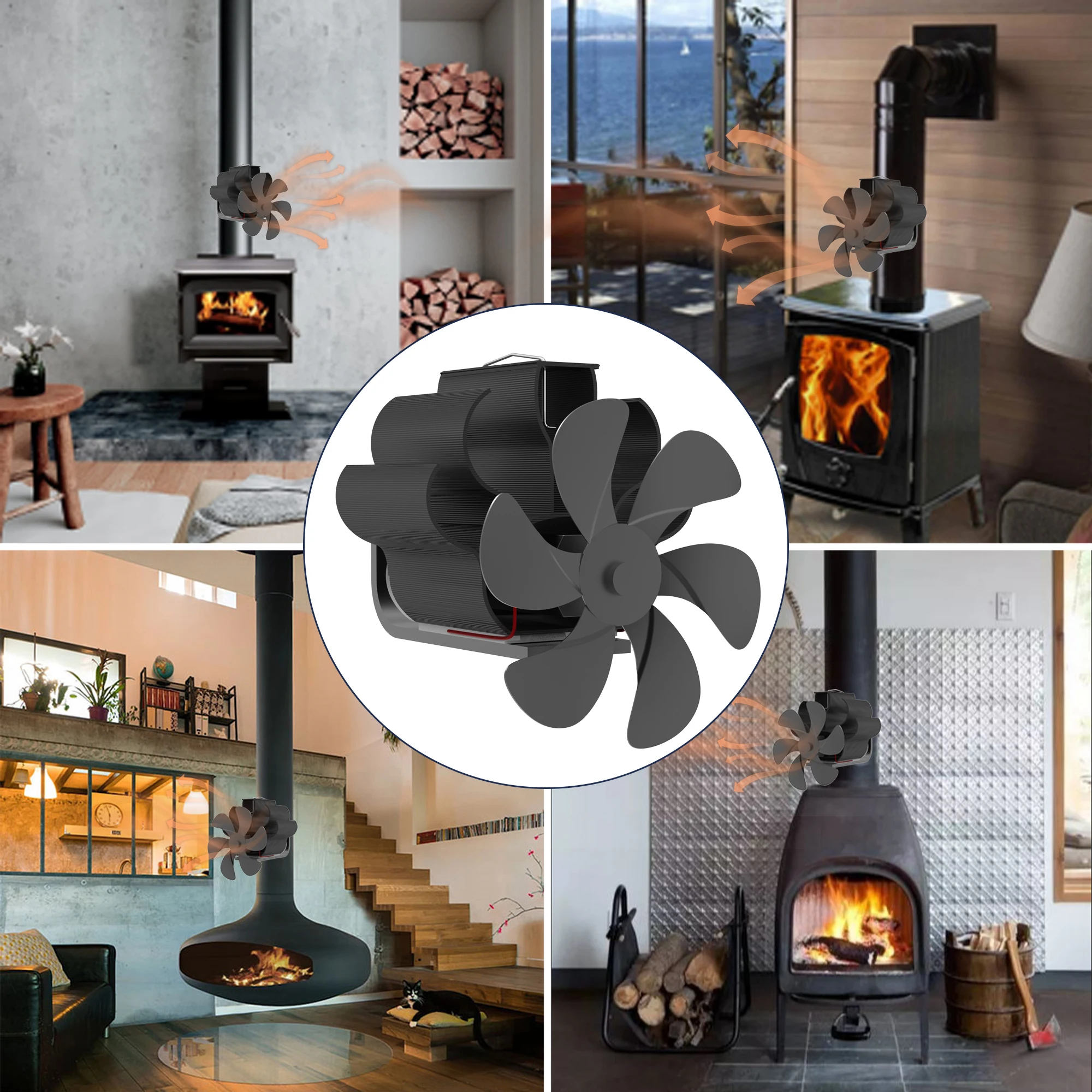 Wood Stove Winter Heat Powered Fireplace Fan Stove Fan with Magnetic  thermometer Silent Eco-Friendly For Wood Log Burner Heat - AliExpress