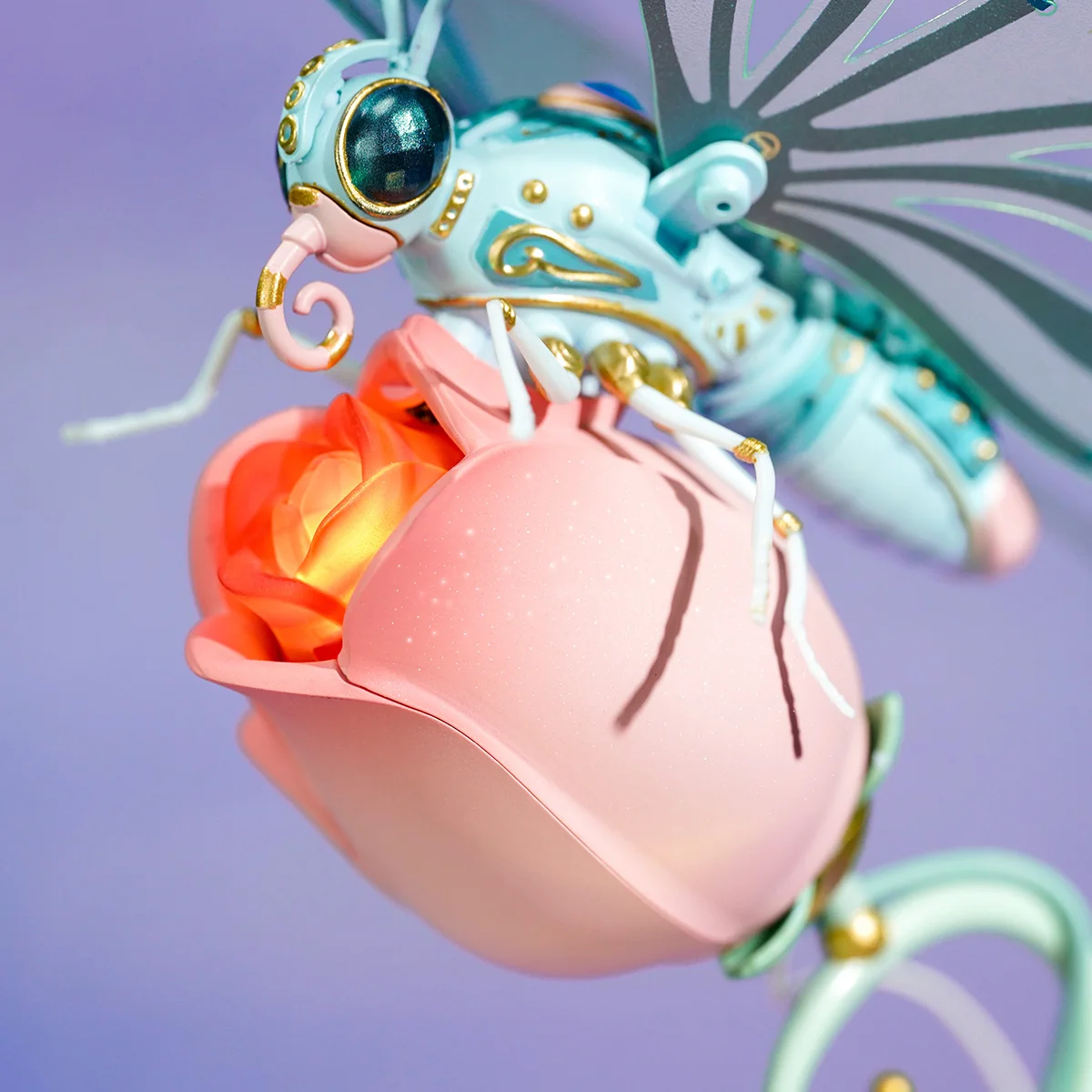Robotime ROKR 나비 DIY 기계식 3D 퍼즐 장난감, 선물용 바이오닉 나비 날개, 황금 조명, 장미 절묘한 질감