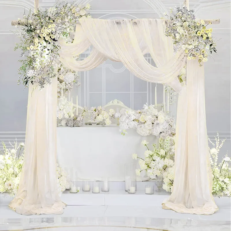 Wedding Arch Drape Chiffon Fabric Draping Curtain Drapery Wedding Stage Backdrop Ceremony Reception Hanging Decoration