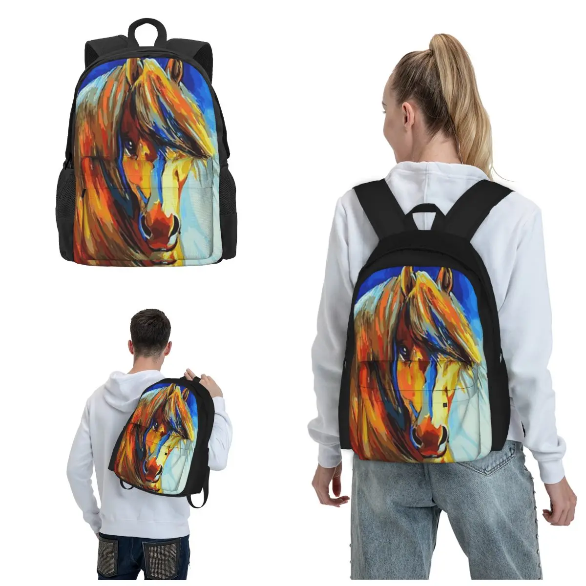 

Сумка для книг с рисунком лошадей, легкая, комфортная и функциональная, с нашими рюкзаками для старшей школы