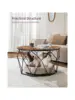 VASAGLE Round Coffee Table for Living Room, Cage Cocktail Table with Steel Frame, 31.5 Inches Dia., Industrial Style 4
