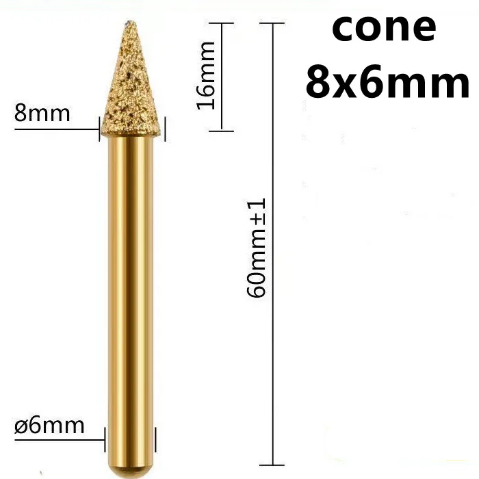 6mm Vacuum Brazed Diamond Grinding and Carving Tool Set