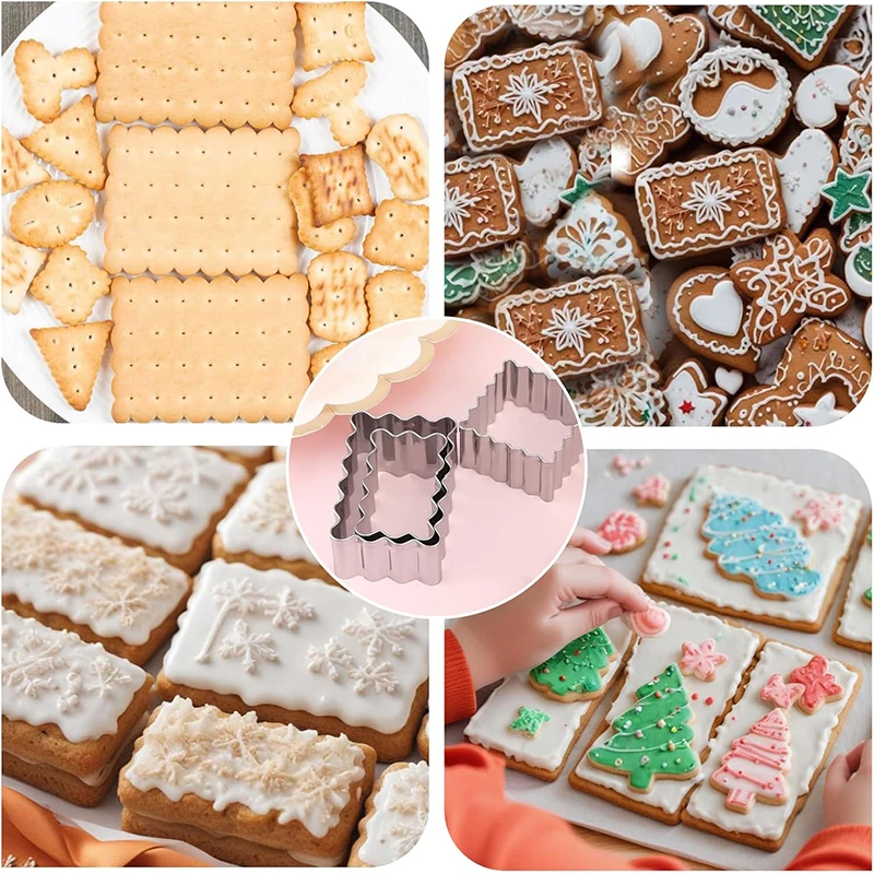 3Pcs Mini Cookie Cutter Set Stainless Steel Sugar Biscuit Veggie Cutters DIY Cookie Fondant Cake Pastry Dough Mold Baking Tool