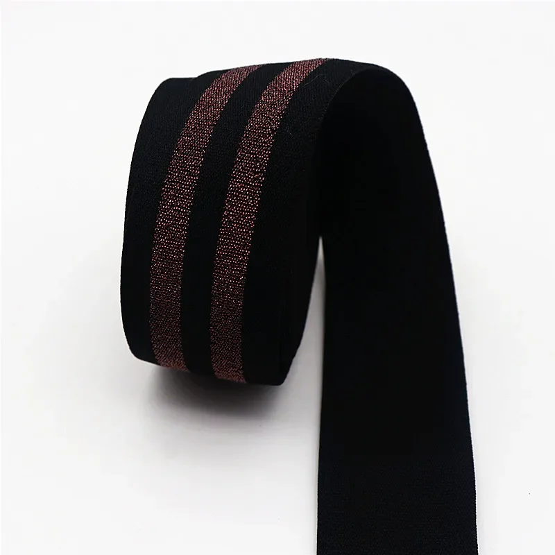 Striped Elastic Band for Garment Decoration and Sewing Supplies – Multiple Lengths Available