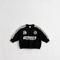 Autumn New Baby Long Sleeve Sweatshirt Cotton Boys Girls Letter Print Loose Pullover Infant Casual Versatile Tops Kids Clothes 5