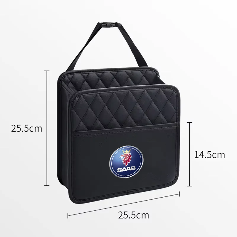 Car Backseat Organizer Multifunction PU Leather Interior Storage Bag for SAAB SCANIA 9000 900 428 03-10 9-3 9-5 93 95