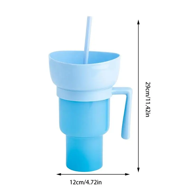 2 In 1 Snack Bowl Drink Cup with Straw Portable Stadium Tumbler Color  Change Splash Proof Leakproof Portable Snack Container NEW - AliExpress