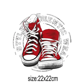 패션 신발 철 패치, DIY 열 전달 의류 티셔츠, 열 전달 스티커 장식 인쇄, 22x22cm
